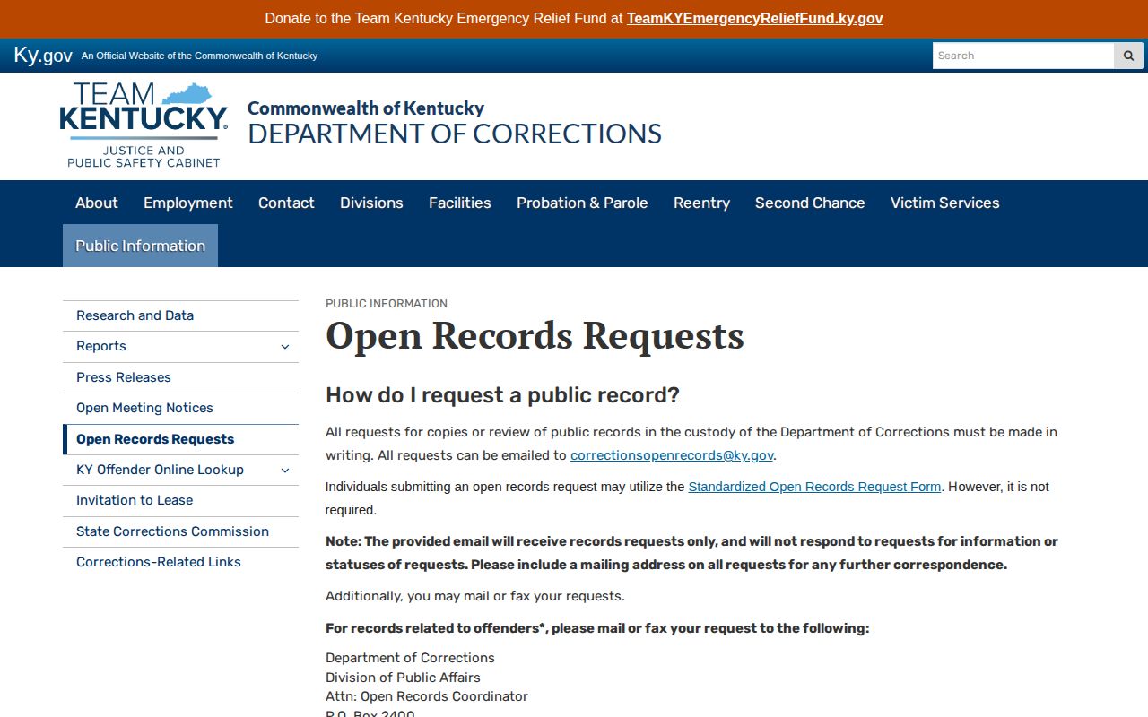 Bell County released inmate photograph records request through Kentucky corrections